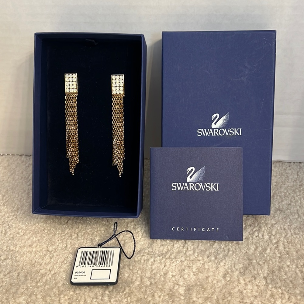 Authentic Swarovski long earrings